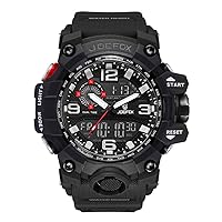 Digital Men Wrist Watch, Military Tactical Waterproof Analog Quartz Watches for Men, Large Face Dual Display LED Watch, Sports Watches for Surf and Skate