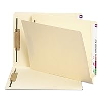 Smead Shelf-Master End Tab File Folders, 250 Count, Manila, Reinforced Straight-Cut Tabs, 2 Fasteners, Letter Size (34125)