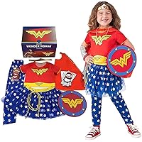 Rubie's Imagine Girl's Wonder Woman Dress-Up and Super Hero Play Trunk, Multi-Costume Role Play, Small