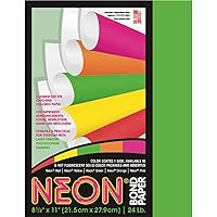 Pacon Corporation 104317 Neon Bond Paper, 24 lb., 100 Sheets, 8-1/2-Inch x11-Inch , Neon Green