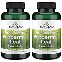 Swanson Full Spectrum Peppermint Leaf 400 Milligrams 120 Capsules (2 Pack)