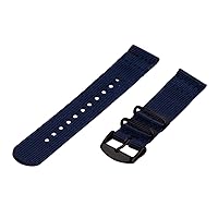 Clockwork Synergy - 28mm 2 Piece Classic Nato PVD Nylon Navy Blue Replacement Watch Strap Band