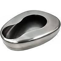 Bedpans for Elderly Men and Women, Heavy Duty Metal Autoclavable Adult Stainless Steel Bed pan for Medical Centers and Home Use, 14 x 11 3/8 Inches