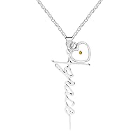 Uloveido Initial Faith Cross Necklace with Mustard Seed Heart Christian Jewelry Stainless Y1378