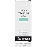 Neutrogena Oil Free Daily Long Lasting Facial Moisturizer & Neck Cream - Non Greasy, Oil Free Moisturizer Won't Clog Pores - SPF 15 Sunscreen & Glycerin, 4 fl. oz (Pack of 2)