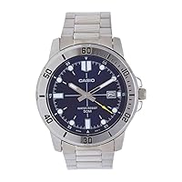 Casio MTP-VD01D-2EV Men's Enticer Stainless Steel Blue Dial Casual Analog Sporty Watch