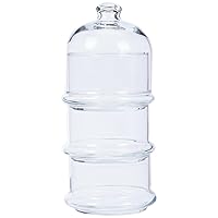 Jar Patisserie Basic Set of 3 Stackable Domed Containers, Glass, Transparent, 12 x 26 cm, 12x26 cm