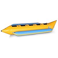 SereneLife Person Inflatable Banana Boat, Includes Storage Bag, Foot Pump, and Repair Kit, Tough and Thick, Reinforced Seats and Foot Areas