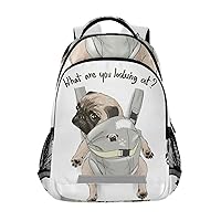 ALAZA Cute French Bulldog Backpacks Travel Laptop Daypack School Book Bag for Men Women Teens Kids 48