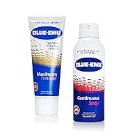 Blue Emu Maximum Pain Relief Cream and Continuous Pain Relief Spray Bundle