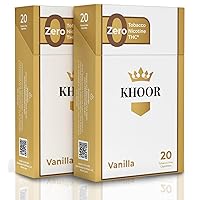Herbal Cigarettes - 2 Vanilla Packs, Non-Addictive, Tobacco-Free & Nicotine-Free, Traditional Cigarette Substitute, Premium Vanilla Flavor - 2 Packs (40 Sticks)