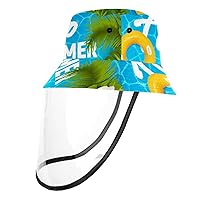 Sun Hats for Men Women Outdoor UV Protection Cap with Face Shield, 21.2 Inch for Kids Hello Summer Beach