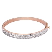 GEMHUB 18 kt White Gold Bracelet Lab Grown Diamond Bracelet 3.26 Carat Diamond Bangle for Women