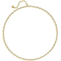 MEVECCO Gold Necklace for Women 18K Vacuum Gold Plated Mariner Chain Necklaces Flat Surface Laser Cut Chain Simple Choker Necklace for Her Jewelry Gifts