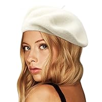 Wool Beret Hat,Solid Color French Style Winter Warm Cap for Women Girls Lady