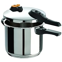 T-fal Ultimate Stainless Steel Pressure Cooker 6.3 Quart, Induction Compatible, Secure Locking Lid, Safe & Easy to Use, Cookware, Pots and Pans, Kitchen, Dishwasher Safe, Silver