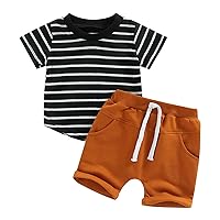 Unisex Toddler Baby Boy Girl Summer Clothes Short Sleeve T-Shirt Top+Short Pants Cotton Two Piece Solid Outfit Set