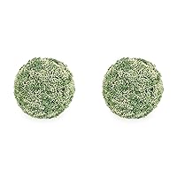 Boston International Decorative Faux Topiary Plant Ball, 1 Count (Pack of 2), White Floral Mulberry