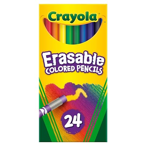 Erasable Colored Pencils, Kids At Home Activities, 24 Count, Assorted, Long