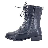 Girl's Toddle/Little Kid/Big Kid Lace up Round Toe Low Heel Combat Boots