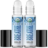 Healing Solutions – Breathe Essential Oil Blend, Roll on Perfume, Essential Oil Roller, Aromatherapy Oils, for Travel, Sinus Relief – Organic USDA Certified – 2 Pack