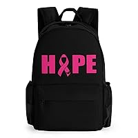 Pink Ribbon 17 Inch Laptop Backpack Large Capacity Daypack Travel Shoulder Bag for Men&Women