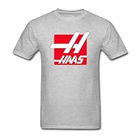QLJYKJ Men Haas F1 Team Logo Shirts Natural Cotton Grey XS