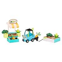 Little Tikes Let’s Go Cozy Coupe Farmers Market Playset with Push and Play Vehicle for Tabletop or Floor Car Fun for Toddlers, Boys, Girls 3+ Years