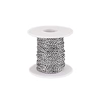 32.8 Feet 304 Stainless Steel Figaro Link Chains Stainless Steel Color Unwelded Metal Cable Curb Italian Chains with Spool 4-6.5x3mm for DIY Bracelet Necklace Earring Jewelry Crafts Making