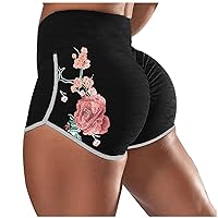 Women's High Waisted Workout Scrunch Bottom Shorts Pants Ruched Yoga Shorts Butt Lift Shorts