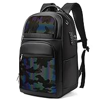 New Mens Backpack Adult Backpack for Men Women Large Capacity Business Backpack (Camo Black)