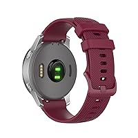 18 20 22mm Watch Band for Garmin Venu Vivoactive 3 Vivomove HR Silicone Wristband Strap Vivoactive4 4S Forerunner 245 645 (Color : Wine red, Size : 20mm Universal)