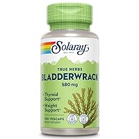 SOLARAY Bladderwrack Seaweed 580 mg Healthy Thyroid Balance, Supports Non-GMO & Vegan 100 VegCaps