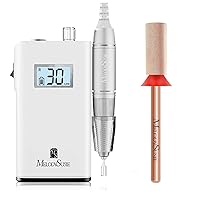 MelodySusie Professional Rechargeable 30000 RPM Nail Drill with Large Barrel Nail Buffer Bit