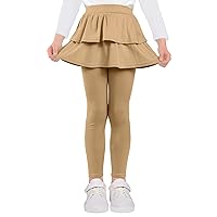 Girls Leggings with Skirts Ruffle Pants Footless Leggings for Toddler Kids