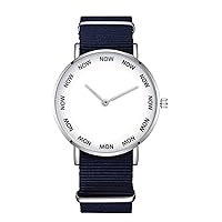 Now Design Nylon Watch for Men and Women, Minimalist Art Theme Unisex Wristwatch, Zen Yoga Lover Gift Idea