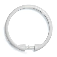 Kenney KN61217 Rust-Proof Smooth Plastic Shower Curtain Rings for Shower Curtain and Standard Shower Curtain Rod, Bathroom Use, Easy to Snap Closure, Easy to Install, Set of 12, White