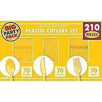 Big Party Pack Box Cutlery Set | Sunshine Yellow | Party Supply | 1680 ct.