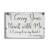I Carry Your Heart with Me Wood Sign I Carry It in My Heart Hand Painted 8