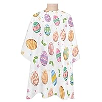 Easter Egg Barber Cape - Salon Hair Cutting Cape for Women, Men, Kids, Adults, Colored Eggs Spring Holiday Haircut Cape with Adjustable Elastic Neckline Hairdressing Stylist Cape Gown Accessories