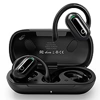 Open Ear Headphones Bluetooth 5.3 Wireless Earbuds, True Open Ear Earbuds with Rotatable Earhooks, 55Hrs Playtime, IPX7 Waterproof Deep Bass Earphones for Sports, Workouts, Running, iPhone & Android
