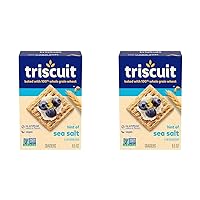 Triscuit Hint of Sea Salt Whole Grain Wheat Crackers, Vegan Crackers, 8.5 oz (Pack of 2)