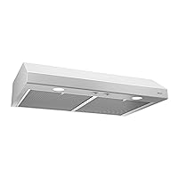Broan-NuTone BCSD130WW Glacier 30-inch Under-Cabinet 4-Way Convertible Range Hood with 2-Speed Exhaust Fan and Light, 300 Max Blower CFM, White