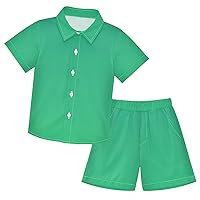 Green Gradient Boys Hawaiian Shirts Toddler Collared Shirt Boy