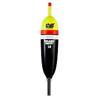 Thill Floats Splash Brite Lighted Bobber for Fishing - Center Slider Slip Float - Lights Up on Contact with Water, Medium, Yellow Red Black, One Size