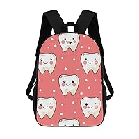 Cartoon Smiley Tooth 17 Inch Backpack Adjustable Strap Laptop Backpack Double Shoulder Bags Purse for Hiking Travel Work