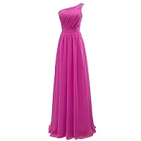 Lorderqueen Women's One Shoulder Long Bridesmaid Dresses Prom Evening Gown