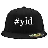 #yid - Flexfit 6210 Structured Flat Bill Fitted Hat | Trendy Baseball Cap for Men and Women | Modern Cap in Snapback Closure