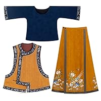Women's Chinese Blouse Vest Skirt Mulberry Silk Embroidery Modified Hannfu Suit 162