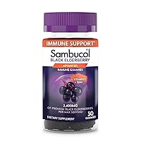 Sambucol Black Elderberry Gummies - Elderberry with Zinc and Vitamin C for Adults, Sambucus Elderberry Gummies, Immune Support Gummies - 30 Count